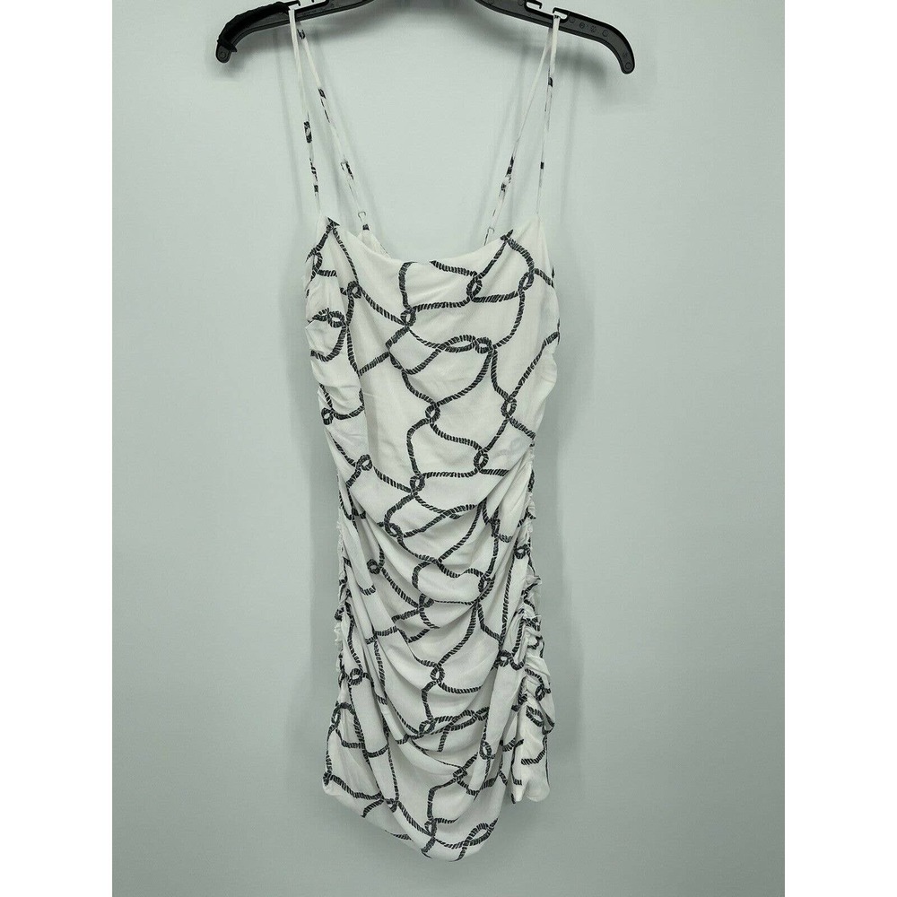 WeWoreWhat Ronnie Ruched Crepe Dress Black Rope Size Medium - Picture 2 of 10
